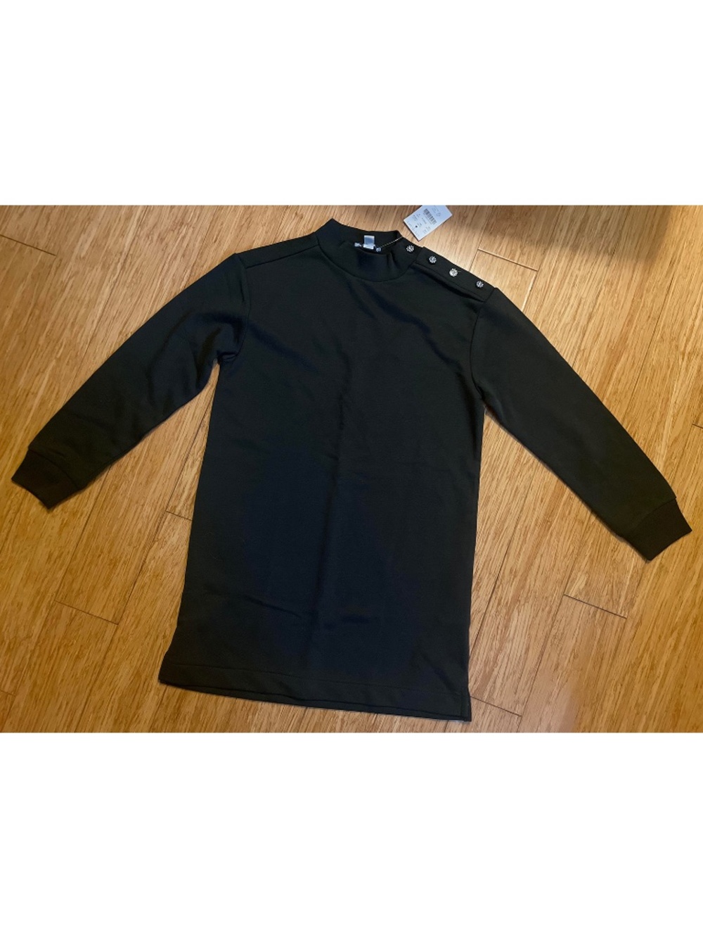 Crewcuts Black Sweater Dress with Rhinestone Button Accent Girls Size 8